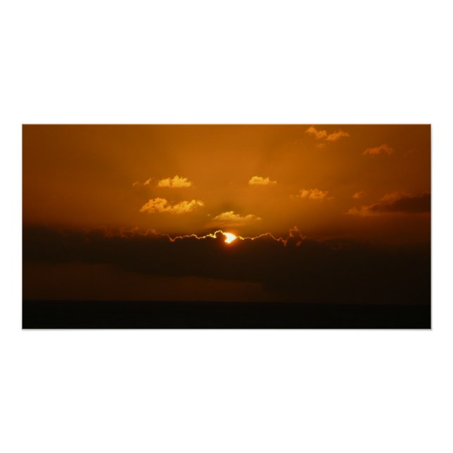 Póster Sol Atrás das Nuvens Foto Laranja Sunset (Frente)