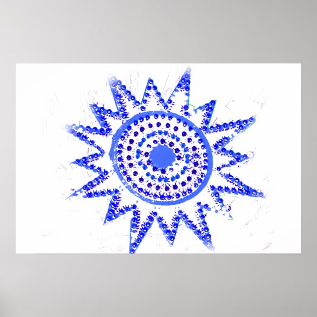 Póster Sol Azul em Luzes Grunge Cutout (Frente)