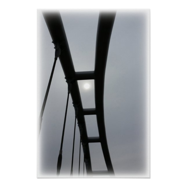 Póster Sol branco sobre a ponte (Frente)