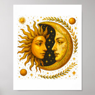 Poster Sol Celestial E Lua