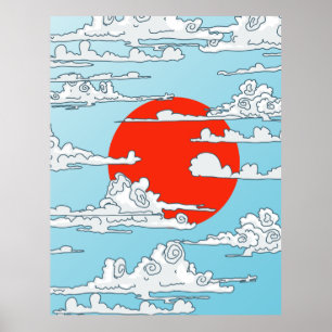 Poster Sol de ascensão japonês