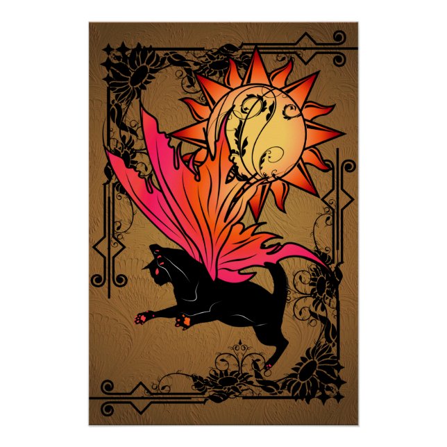 Póster Sol de gato cósmico (Frente)