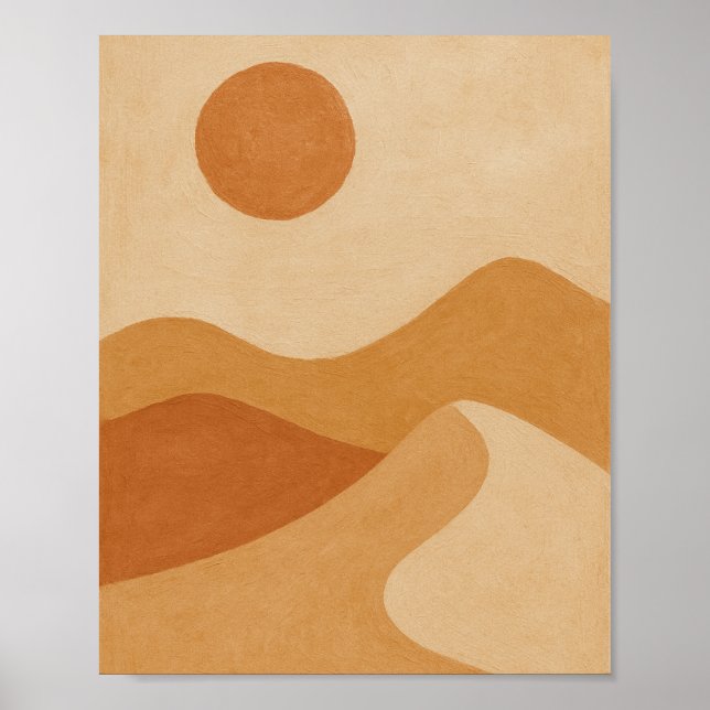 Poster Sol do Deserto Minimal (Frente)