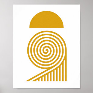 Poster Sol e Espiral Dourada