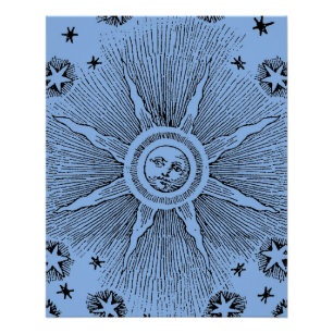Póster Sol e Estrelas Céus Medievais