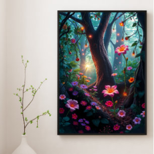 Poster Sol em Floresta de Fada Quimológica