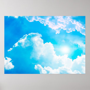 Poster Sol entre nuvens