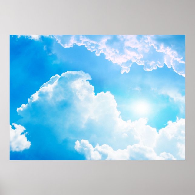 Poster Sol entre nuvens (Frente)