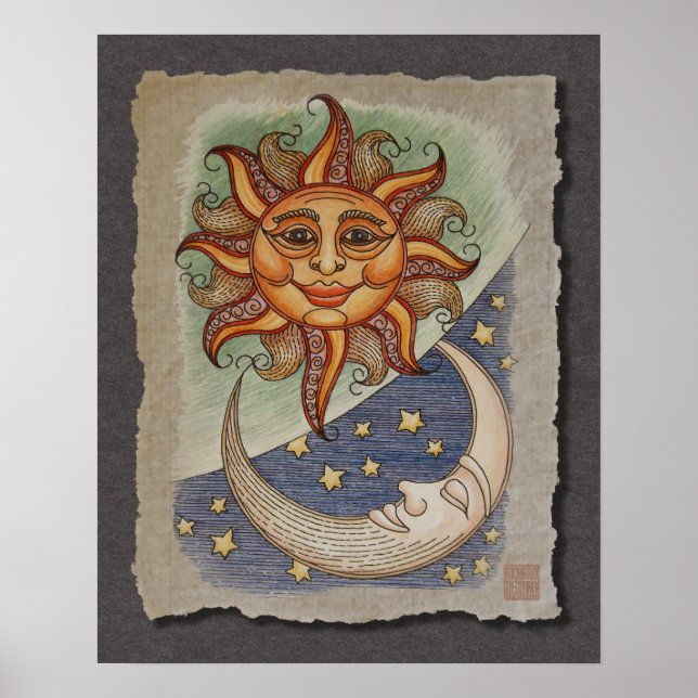 Póster Sol Lua e Estrelas (Frente)