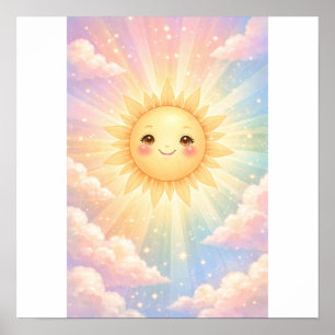 Poster Sol Pastel Feliz Adorável