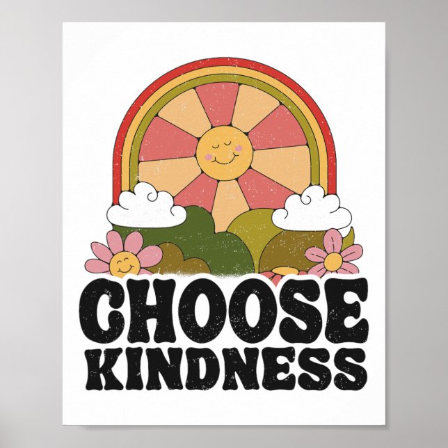 Poster Sol Paz Hippie Retro Escolha Bondade Ea (Frente)