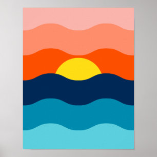 Poster Sol/pôr do sol sobre a água