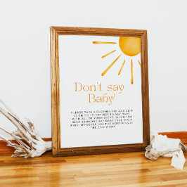 Poster Sol Retro Minimalista Não Diga Bebê
