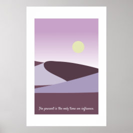 Poster Sol Sereno Nascente Sobre Arte de Paisagem Desérti
