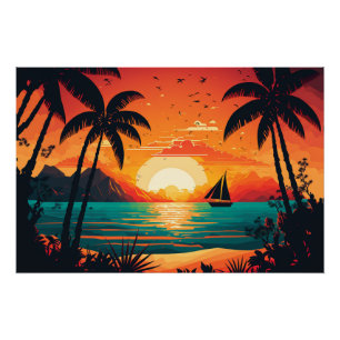 PÓSTER SOL VERÃO, ULTRA-COLORIDO