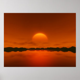 Póster sol vermelho
