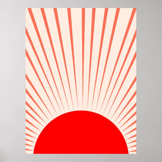 Poster Sol Vermelho e Raios Sol Minimizados (Frente)