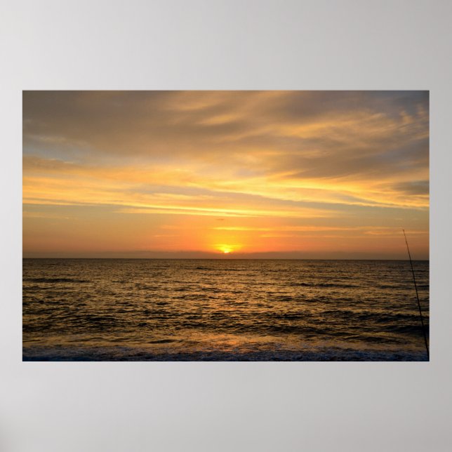 Poster Sol vibrante sobre o oceano (Frente)