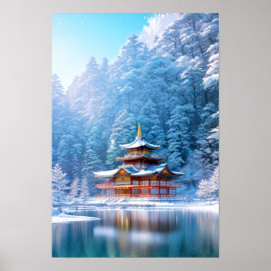 Poster Solar de inverno no Templo Japonês