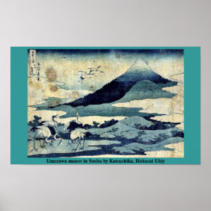 Póster Solar de Umezawa em Soshu por Katsushika, Hokusai