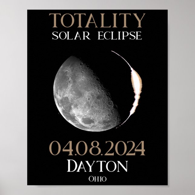 Poster Solar Eclipse 2024 04 Dayton Ohio (Frente)