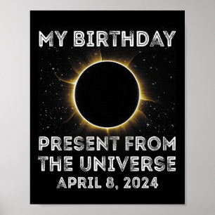 Poster Solar Eclipse 2024 Aniversário Presente 4.8.24 Tot