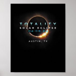 Poster Solar Eclipse 2024 Austin