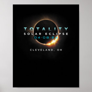 Poster Solar Eclipse 2024 Cleveland