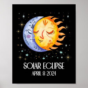 Poster Solar Eclipse 2024 Cute Solar Eclipse Kids Boys Gi
