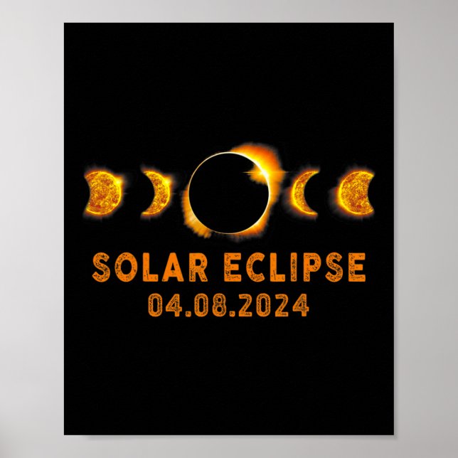 Poster Solar Eclipse 2024 Cute Solar Eclipse Kids Toddler (Frente)