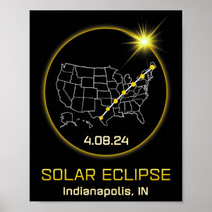 Poster Solar Eclipse 2024 Indianápolis Em Indiana Totalit