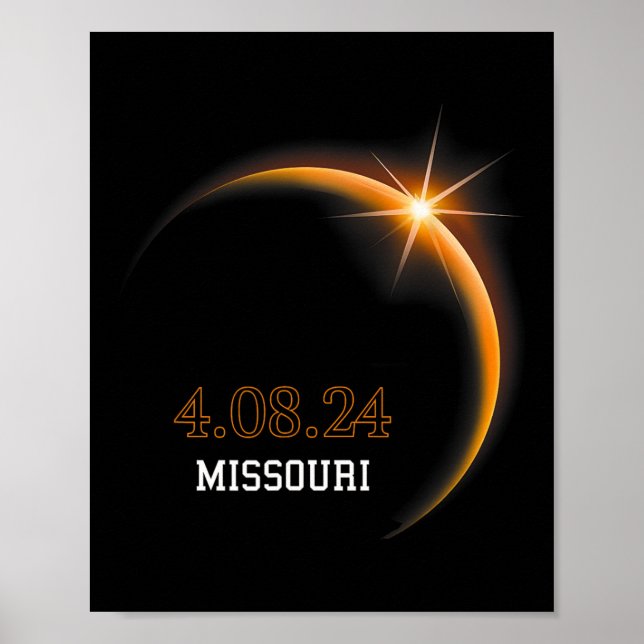 Poster Solar Eclipse 2024 Missouri Totality Primavera 4.0 (Frente)