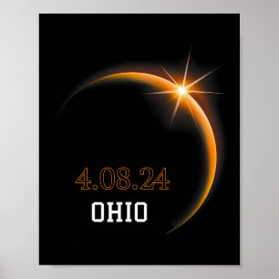 Poster Solar Eclipse 2024 Ohio Totality Primavera 4.08.24