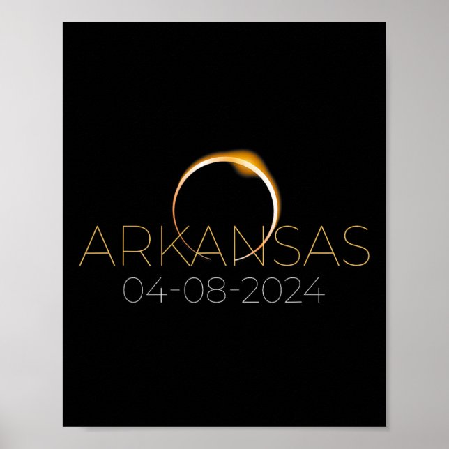 Poster Solar Eclipse 2024 State Arkansas Total Solar Ecli (Frente)