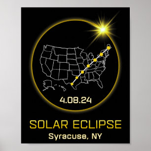 Poster Solar Eclipse 2024 Syracuse Ny New York Totality E