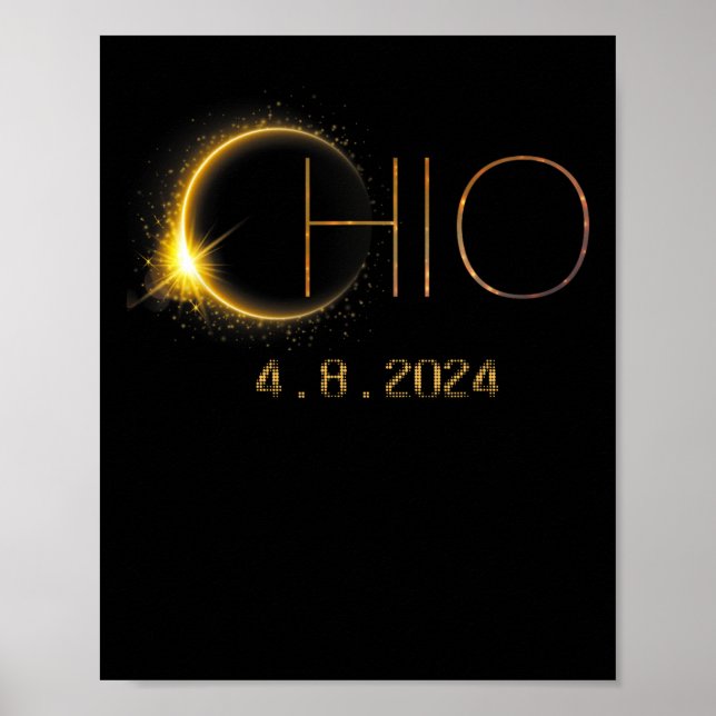 Poster Solar Eclipse 2024 Total Solar Eclipse State Ohio (Frente)