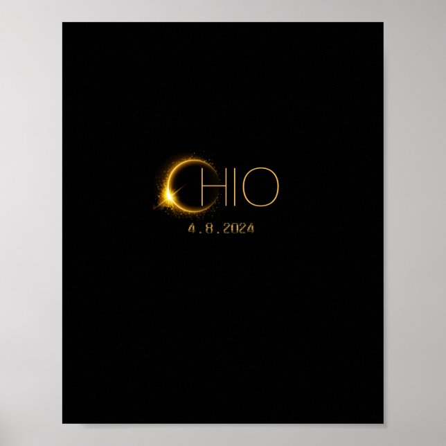 Poster Solar Eclipse 2024 Total Solar Eclipse State Ohio (Frente)