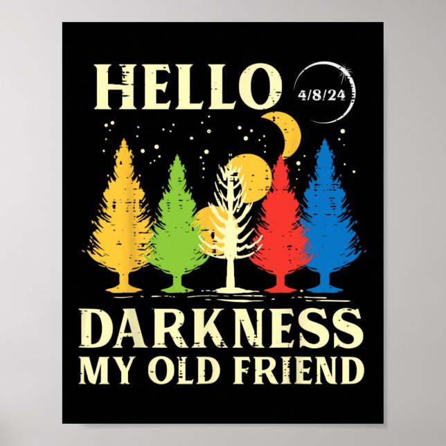 Poster Solar Eclipse 2024 Tress Hello Darkness 04.08 Cria (Frente)