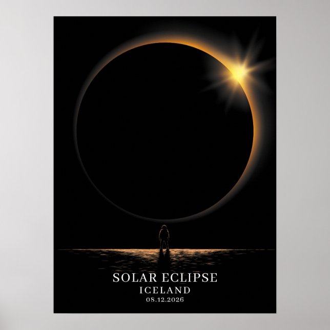 Poster Solar Eclipse 2026 Iceland Celestial (Frente)