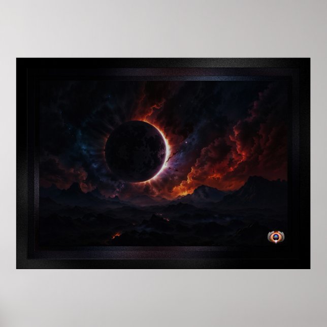 Poster Solar Eclipse Cosmic Masterícula Xzendor7 Arte AI (Frente)