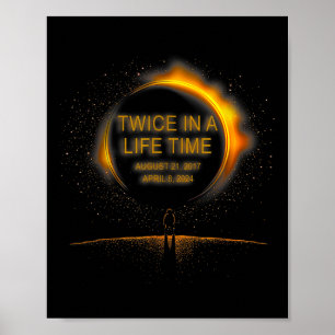 Poster Solar Eclipse Engraçado Duas Vezes Na Vida 2024 So