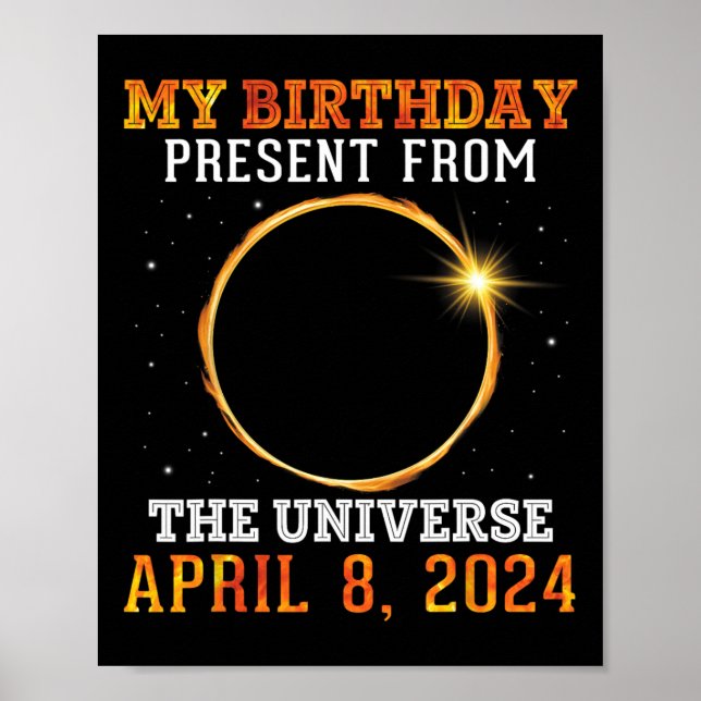Poster Solar Eclipse Meu Aniversário Presente Dos Univers (Frente)
