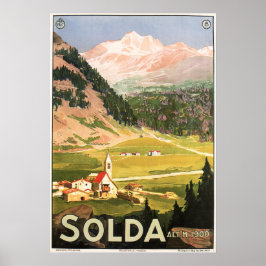 Poster SOLDA SULDEN ITALY Mountain Vintage Viagem italian
