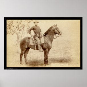 Poster Soldado & cavalo no acampamento Cheyenne SD 1890