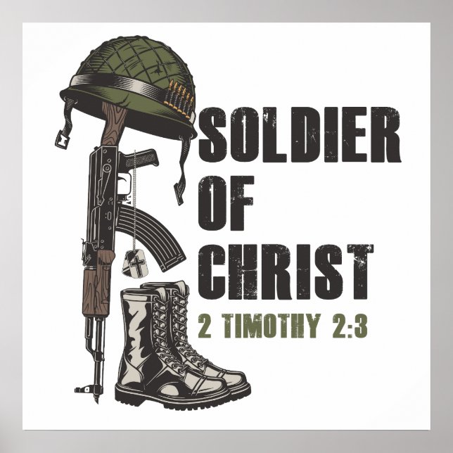 Poster Soldado da Fé do Exército Cristão Cristo de Jesus (Frente)