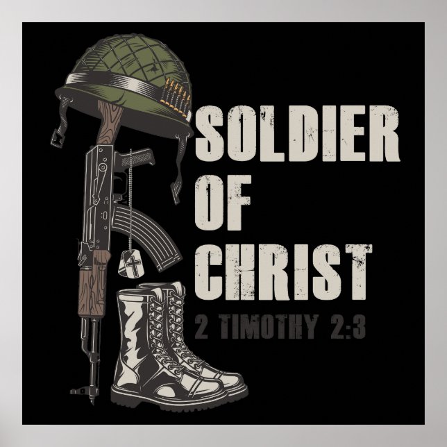 Poster Soldado da Fé do Exército Cristão Cristo de Jesus (Frente)