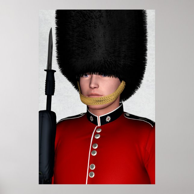Póster Soldado da Guarda Real Britânica Arte de Londres (Frente)