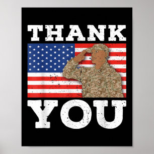 Poster Soldado dos Estados Unidos Patriot Veteran Usa Fla