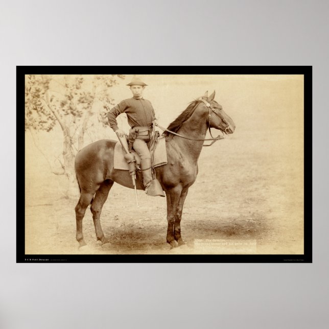 Poster Soldado e Cavalo no Campo Cheyenne SD 1890 (Frente)