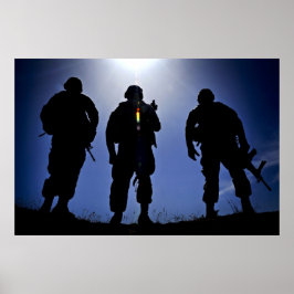 Póster Soldado Militar Silhouettes